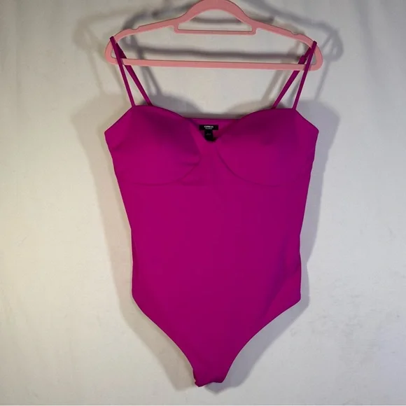 Express Body Contour Magenta Bodysuit Swimsuit Size L - Picture 4 of 6